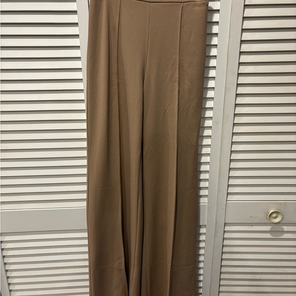 Fashion Nova Tan Wide-Leg Trousers